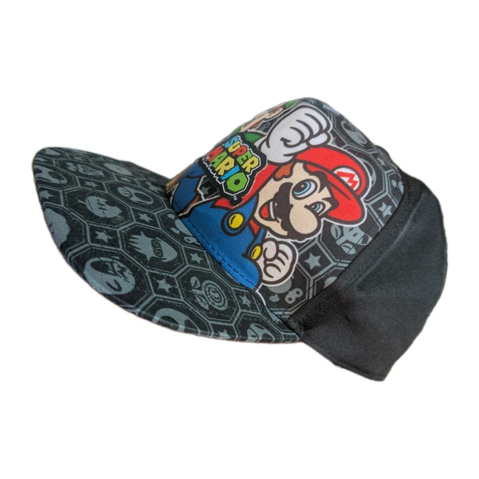 Boné gráfico Super Mario Bros Youth Snapback OSFM azul preto Luigi Mario - Imagem 3 de 4