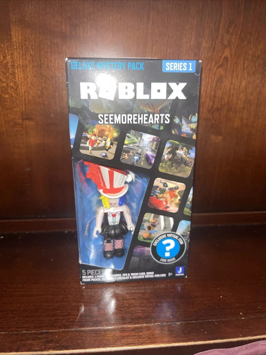  Roblox Deluxe Mystery Pack Action Figure Series 1 - Includes  Exclusive Virtual Item (Choose Figure) (SEEMOREHEARTS) : Toys & Games