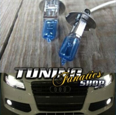 Fog Lights H3 6000K E-Mark Xenon Look Super White Bulbs