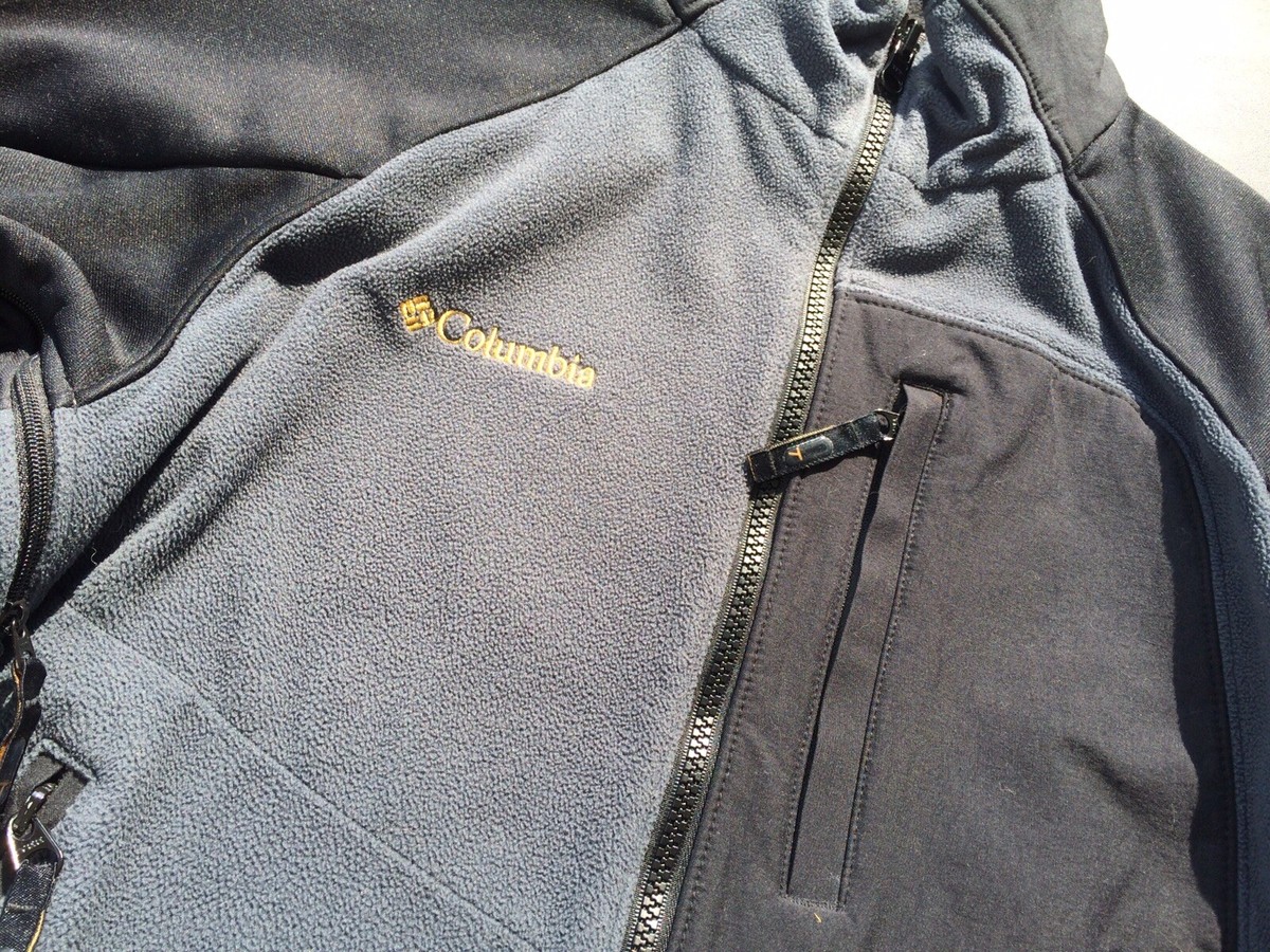 Columbia Titanium Full-Zip Fleece Jacket Grey Black Small | eBay