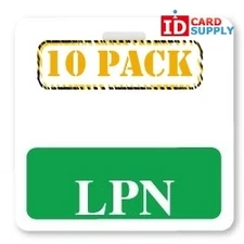 QTY: 10 | LPN Style Badge Buddy | Horizontal Orientation with Green Label