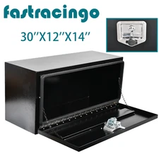 30''×12''×14'' Black Steel Pickup Truck Trunk Bed Tool Box Storage+Lock+Key