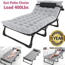 Folding RecliningCot Beach Patio Chaise Lounge Chair Outdoor Pool Lawn Lounger