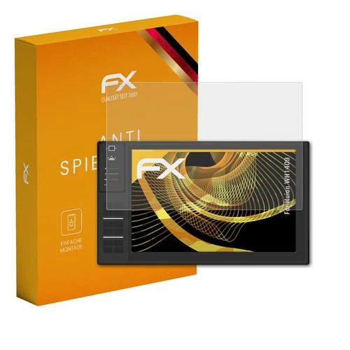 atFoliX 2x Displayfolie für Huion WH1409 Schutzfolie matt&stoßfest Folie