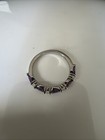 marquise Cut Amesthyst & White Sapphire Band, Size 7.5 Sterling Silver Ring — photo 5