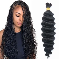 Deep Wave Bulk Human Braiding Hair 20 inch 3.5oz(100g) 100% Human Hair Bundles N