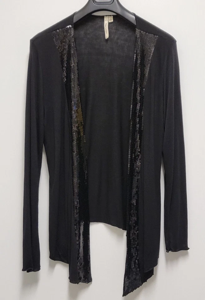 Cárdigan de Colección Susan Lawrence para Mujer Grande Tejido Lentejuelas Negro Brillante Hecho en EE. UU. Foto 2 de 4