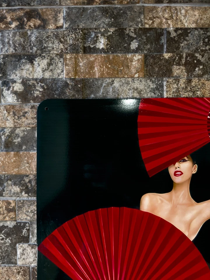 Vintage CAMPARI Woman with Red Fans  Heavy Metal Sign24"x16" (60x40 cm) - Image 4 of 4