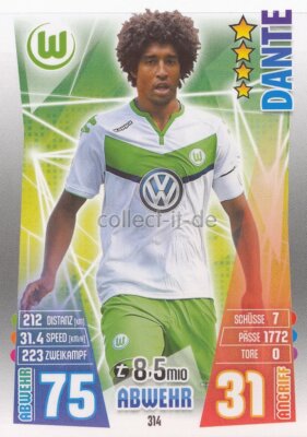 Match Attax 15/16 - 314 - DANTE