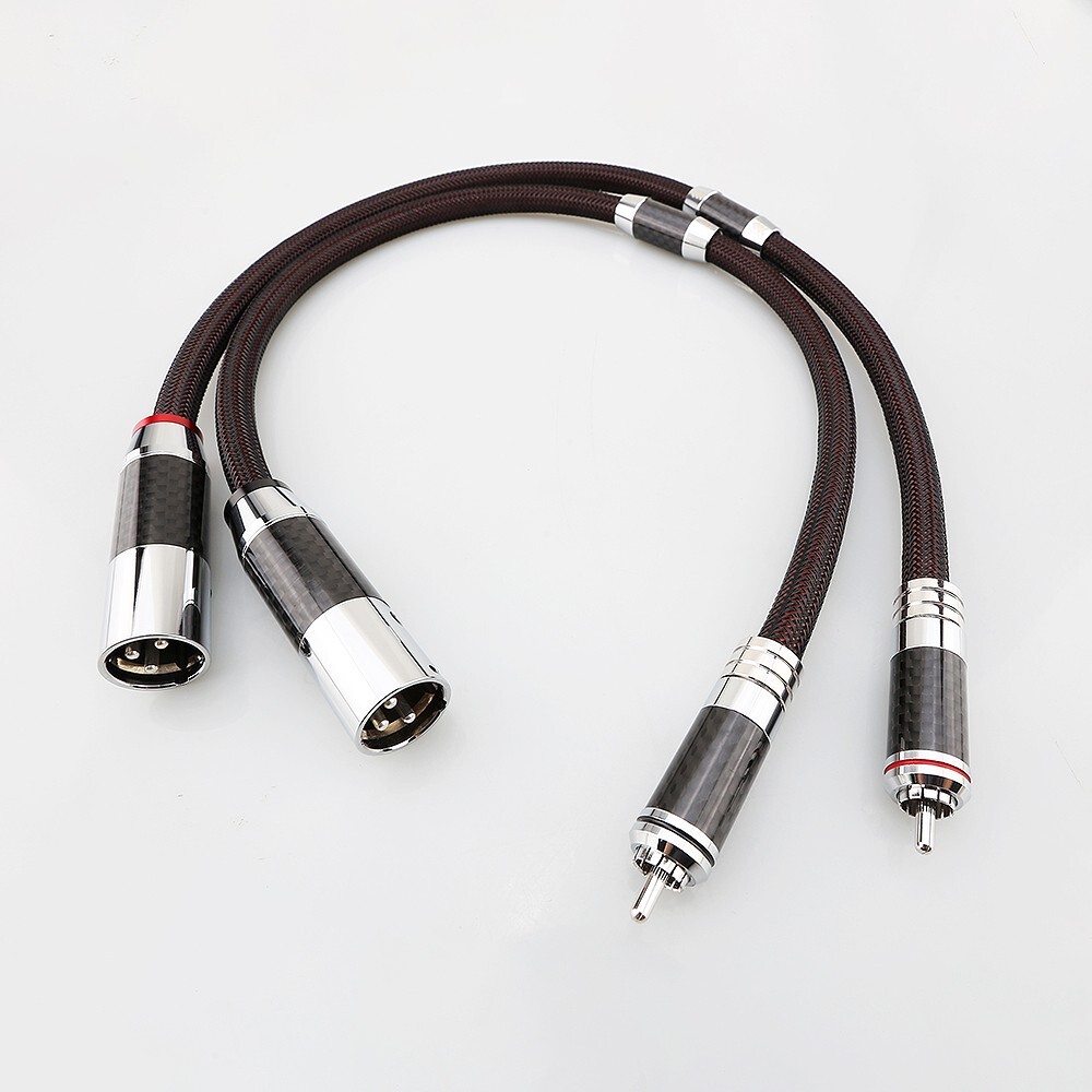 Pair Hi-end Solid Pure Silver RCA to XLR Male Female Audio Interconnect Wire