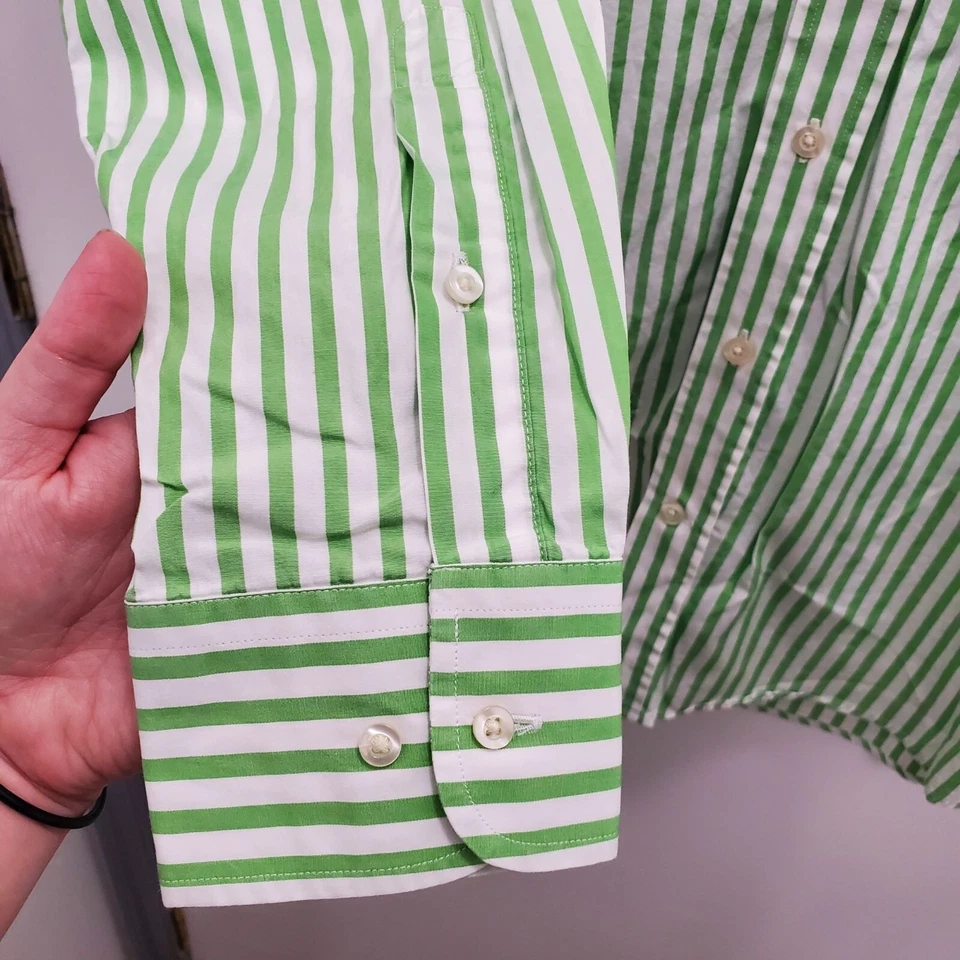 House of Carrington Legend Para Hombre Monte Carlo Verde Blanco Raya LS Abotonada M Foto 2 de 4