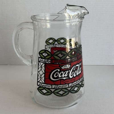 Vintage Coca-Cola Coke Tiffany Stained Glass Pitcher 1970's 72oz