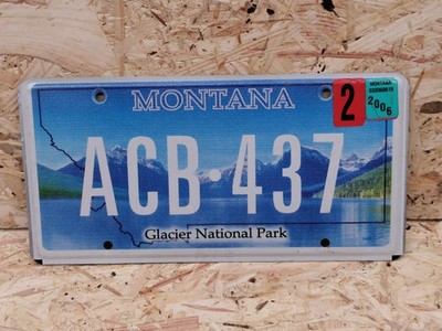 NUMMERNSCHILD USA - MONTANA GLACIER NATIONAL PARK - US KENNZEICHEN ACB 437
