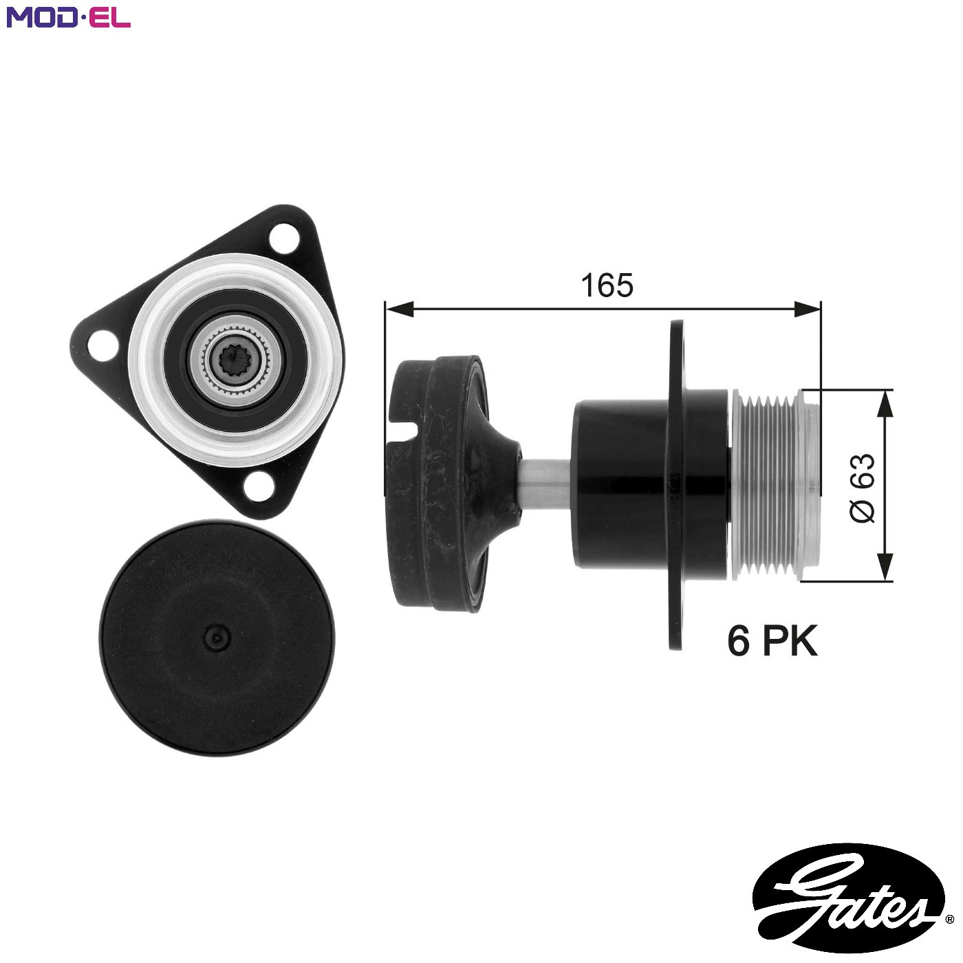 Original Gates generator freewheel OAP7050 for Ford - Image 3