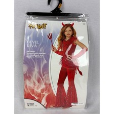 Disfraz Espíritu Halloween Diablo Diva Niños Diablo Talla Pequeña 4-6 Llamas Diablo Aviadas