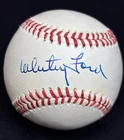 GREAT Whitey Ford Autograph - NY Yankees - HOF- OAL Baseball - COA by JSA