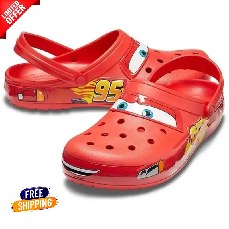 Lightning McQueen Cartoon Slippers EVA Sandals Beach Casual Shoes for Men Crocs