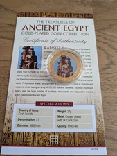 2013 Cook Islands $1 Coin Treasures Of Ancient Egypt Ramsese II Gold Plated