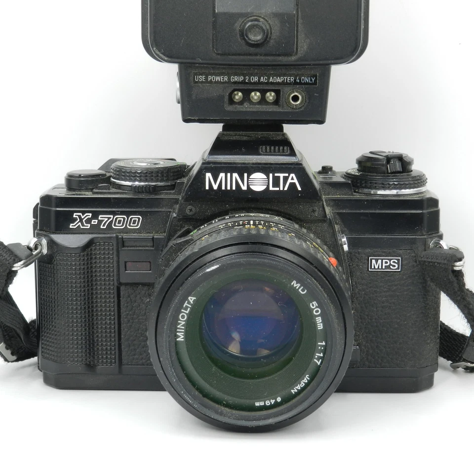 Cámara fotográfica SLR Minolta X-700 35 mm DE COLECCIÓN + Flash 360PX AUTOMÁTICO - SIN PROBAR Foto 3 de 4