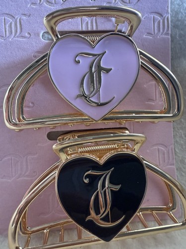 Big Heart JUICY COUTURE HAIR CLIPS NWT JC LOGO - Picture 2 of 7