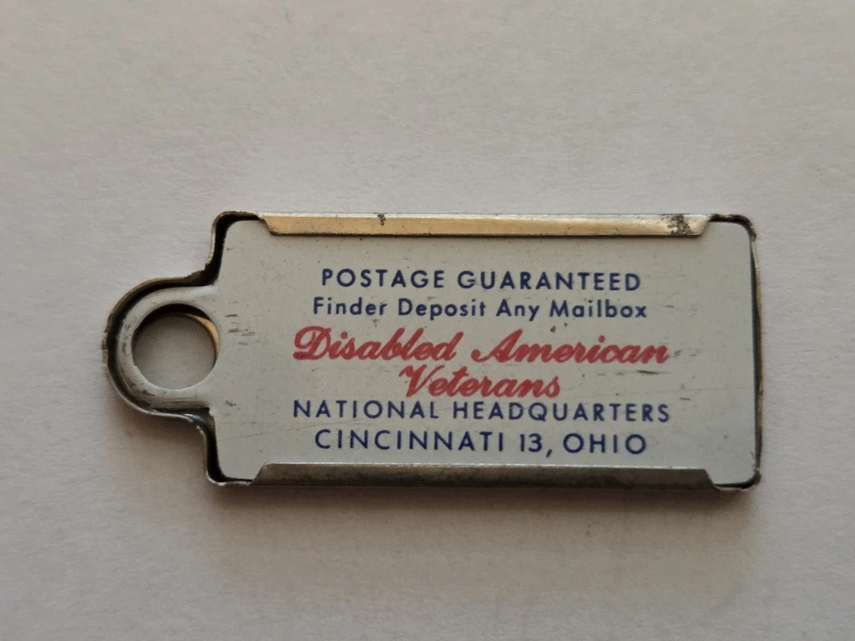 1958 1960 Pennsylvania DAV Tag Keychain License Plate 69-070 - Image 2 of 2