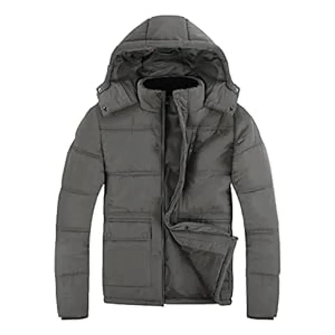 Mens Puffer Jacket Dark Grey Size Small Water Resistant Quilted Coat Winter