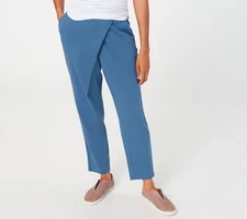Anybody Women's Pants Sz M Cozy Knit Faux Wrap Pant Blue A398653