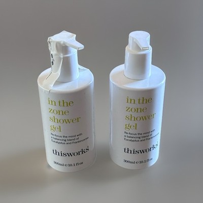 THISWORKS In The Zone Shower Gel Body Wash Eucalyptus & Frankincense LOT X 2!