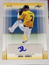 JACK CAREY 2017 Leaf Perfect Game YELLOW AUTOGRAPH #6/25 GUARDIANS PIRATES