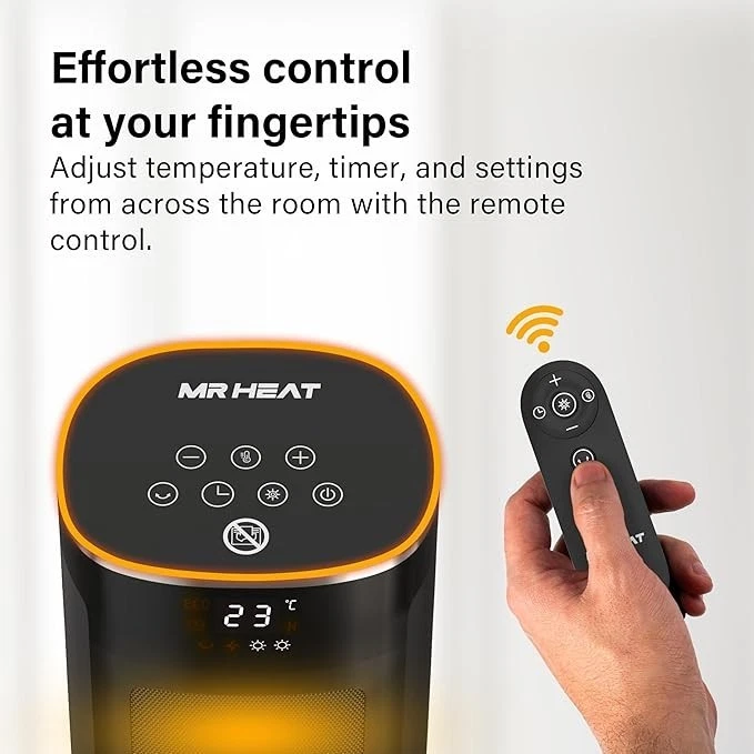 Portable Tower Space Heater 2000W Oscillating Remote Control Thermostat Safe - Image 3 of 4