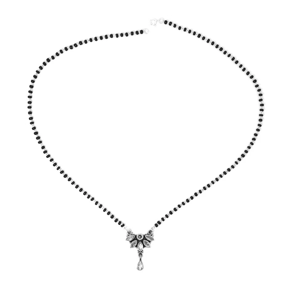 Collar de Circón 925 Joyería de Plata de Ley Circón Mangalsutra Collar de Boda Foto 3 de 3