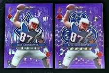 2024 Wild Card ROB GRONKOWSKI PURPLE /4 Patriots 2 CARD LOT