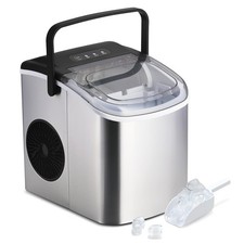 Portable Ice Maker Machine Countertop 26 lbs Stainless Steel Self-Cleaning