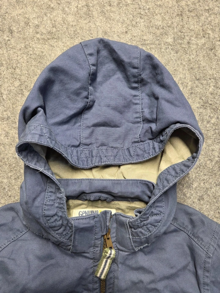 Chaqueta con Capucha Genuina para Niños Talla 5T Bloque de Color Cremallera Completa Puffer Informal Chaqueta de Invierno Foto 4 de 4