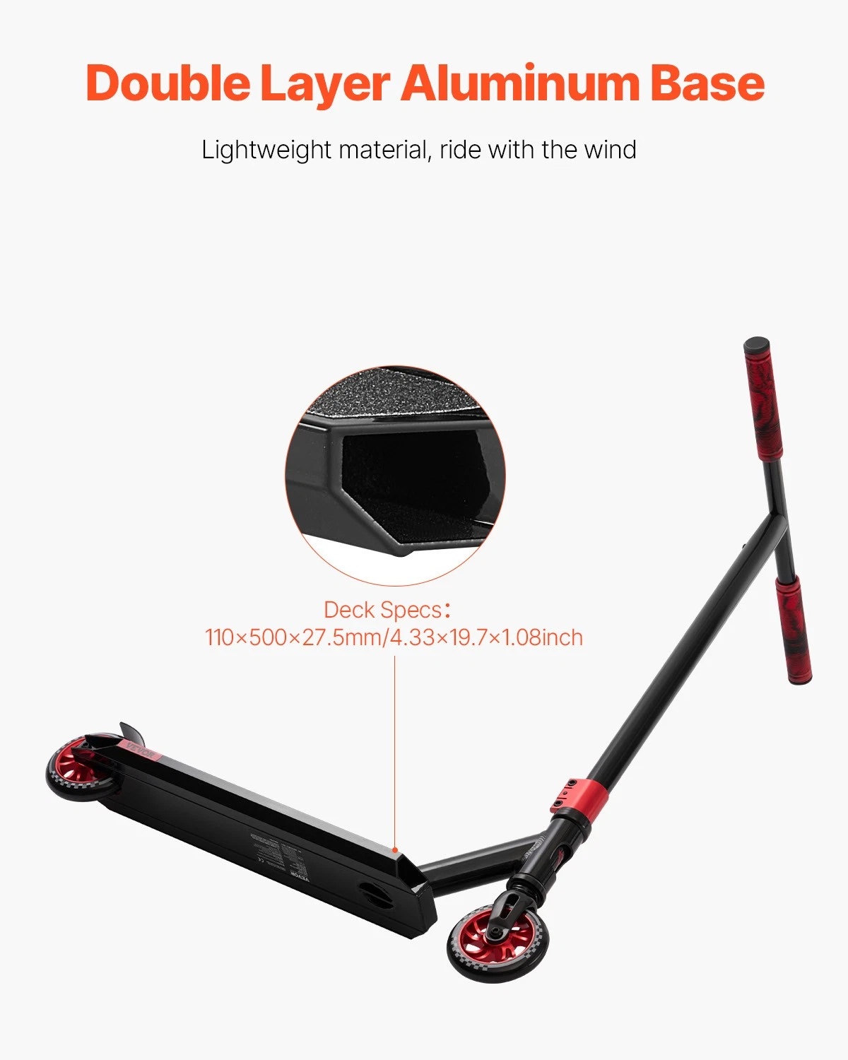 VEVOR Stunt Scooter Street Trick Scooters for Kid Adult Double Layer Deck