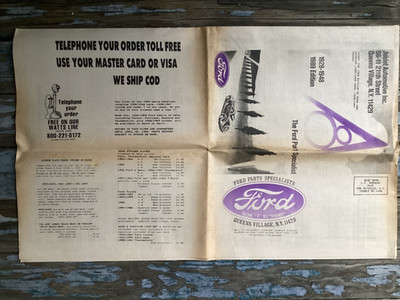 Original 1989 Ford Part Specialists Newspaper Joblot Auto Inc. Queens Village NY