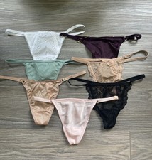 100 Victoria s Secret V-String Thong Panty Lot Of 7 Small NWOT