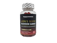 Happyummmm Lion's Mane, 90 Mushroom Gummies 4350mg, Raspberry, Exp. 3/27