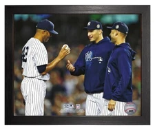 NY Yankees Mariano Rivera And Derek Jeter, & Andy Pettitte. Frame 8x10 Photo
