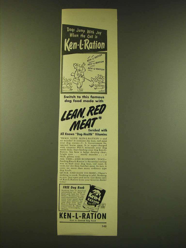 Ad - Dogs Jump With Joy When The Call Is Ken-l-ration