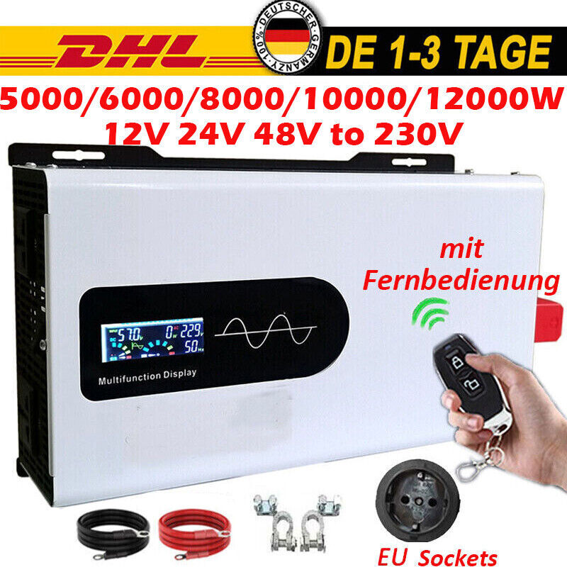 8000W 12000W Max 12V 24V 48V - 230V Sinusoidal Puro Convertidor de Voltaje Inversor