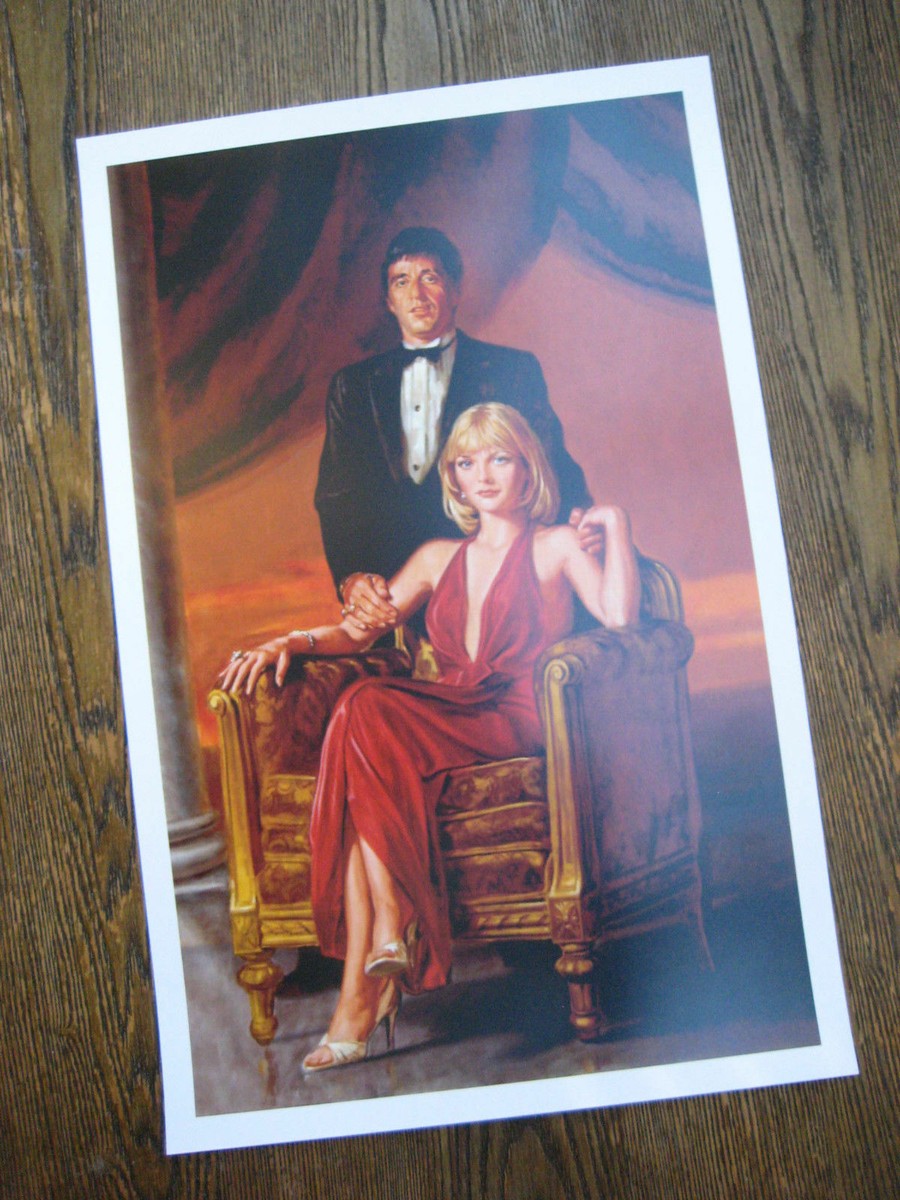 1983 Scarface Tony Elvira Portrait Poster 11 x 17 Al Pacino