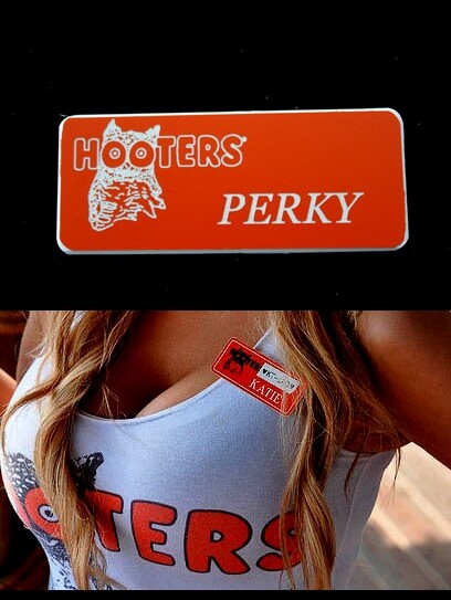 Hooters Uniform Perky Name Tag Dress Up Play Costume Accessory