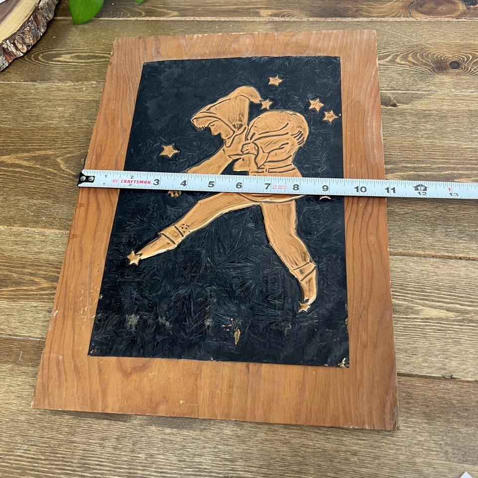 Scandinavian Tradition (Julenisse/Tomte) Elf Like Santa Copper in Wood Wall Art - Image 3 of 4