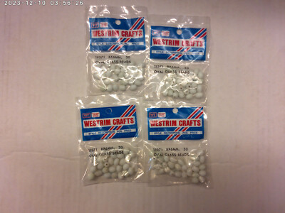 1980's vintage Westrim Crafts 8x6mm oval glass beads 30ct (pack of 4) new USA