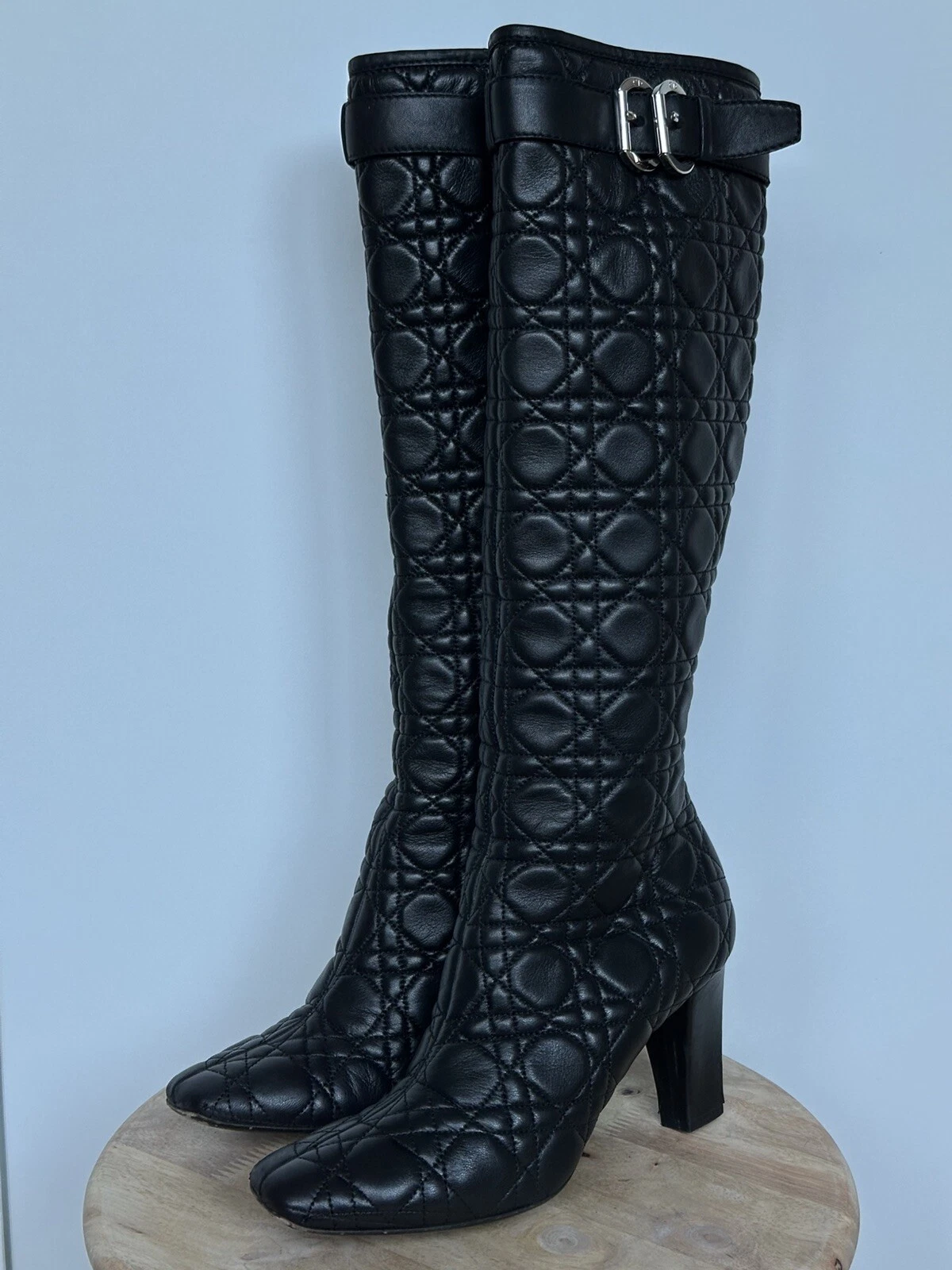 Dior cannage black Leather boots