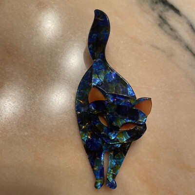 Brosche Lea Stein Paris Katze Antik