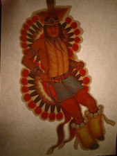 NATIVE AMERICAN IN DIAN 1970's VINTAGE IRON ON TRANSFER -NICE, B-18