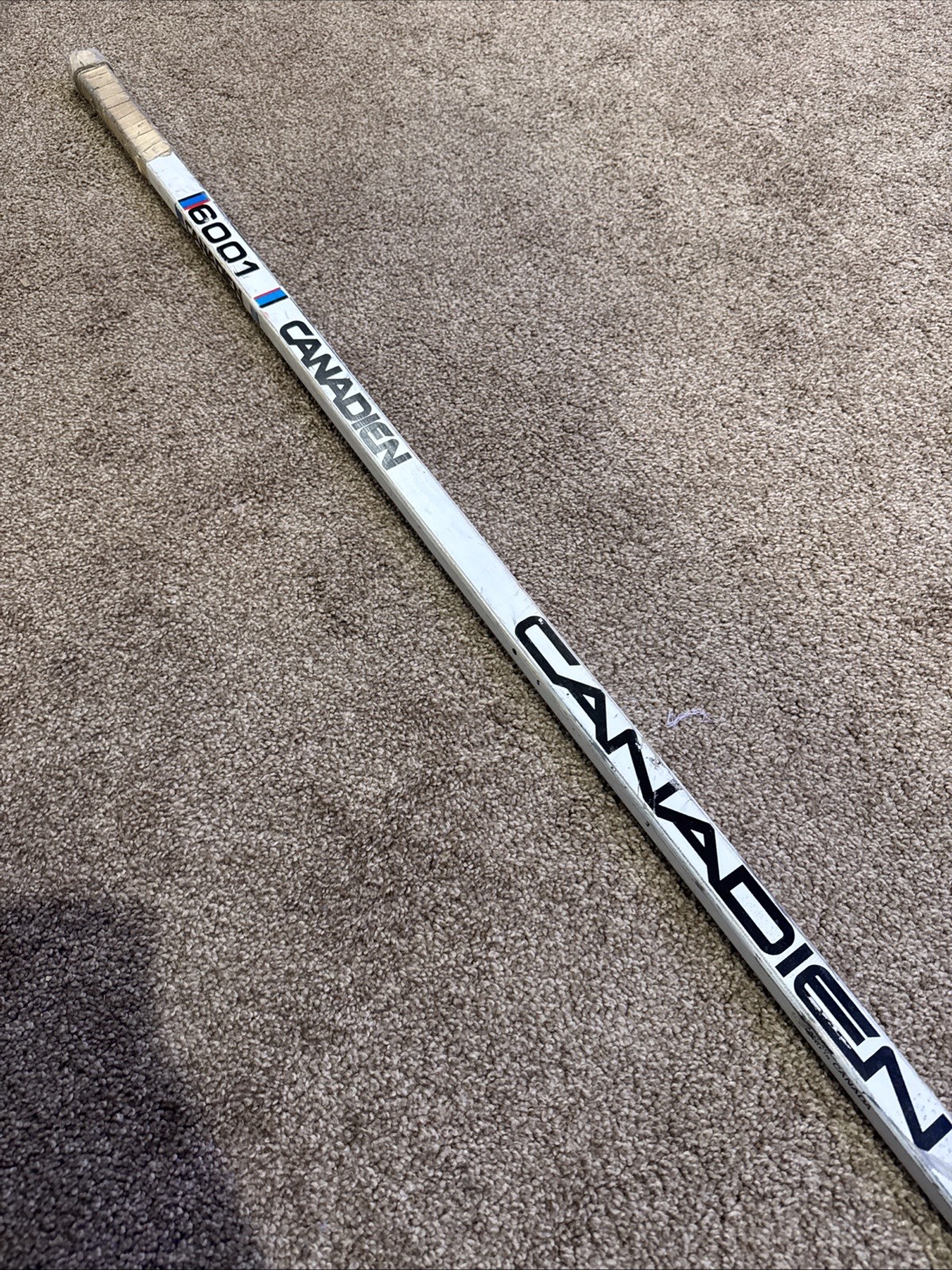 1980’s Game Used Marc Bergevin Chicago Blackhawks Canadien Wooden Hockey Stick