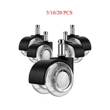 5/10/20pc Office Chair Caster Rubber Swivel Wheels Replacement Heavy Duty 2 inch